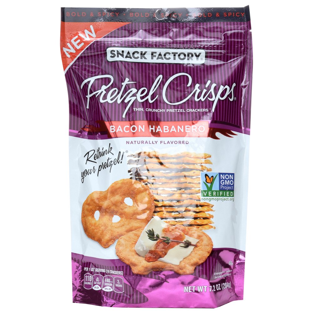 Snack Factory Bacon Habanero Pretzel Crisps, 7.2 Oz.