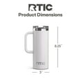 thumbnail image 6 of RTIC 20 oz Ceramic Lined Insulated Road Trip Travel Mug, Leak-Resistant Lid, White Glitter, 6 of 9