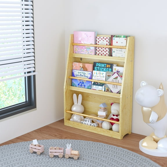 3-Tier Kids Room Book Shelves, Toy Storage Organizer, Book Display Stand Bookcase, Kids Rooms Bookshelves For Classroom, Nursery, Living Room, Library, Playroom