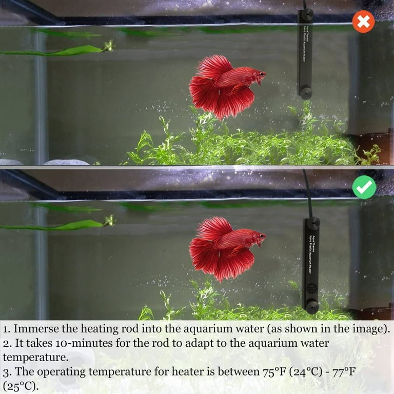 SunGrow Betta Fish Thermometer Sticker, Temperature Strip for Aquarium & Reptiles Tank