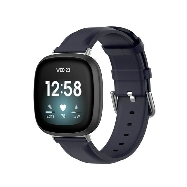 Bracelet de Montre de Rechange en Cuir à Queue Ronde Compatible avec Versa 4 3 et Sense 2 1 Montres Intelligentes