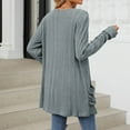 thumbnail image 7 of GEWSEY Cardigan Sweaters for Women Lightweight Open Front Thin Long Cardigans Fall Long Sleeve Knit Sweater with Pockets (Blue, XL), 7 of 7