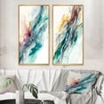 thumbnail image 1 of Designart "Turquoise Revelry - Shades of Blue Celebration III" Abstract Liquid Ink Framed Wall Art Set Of 2 - Modern Blue Gallery Wall Frame Set For Home Decor, 1 of 6