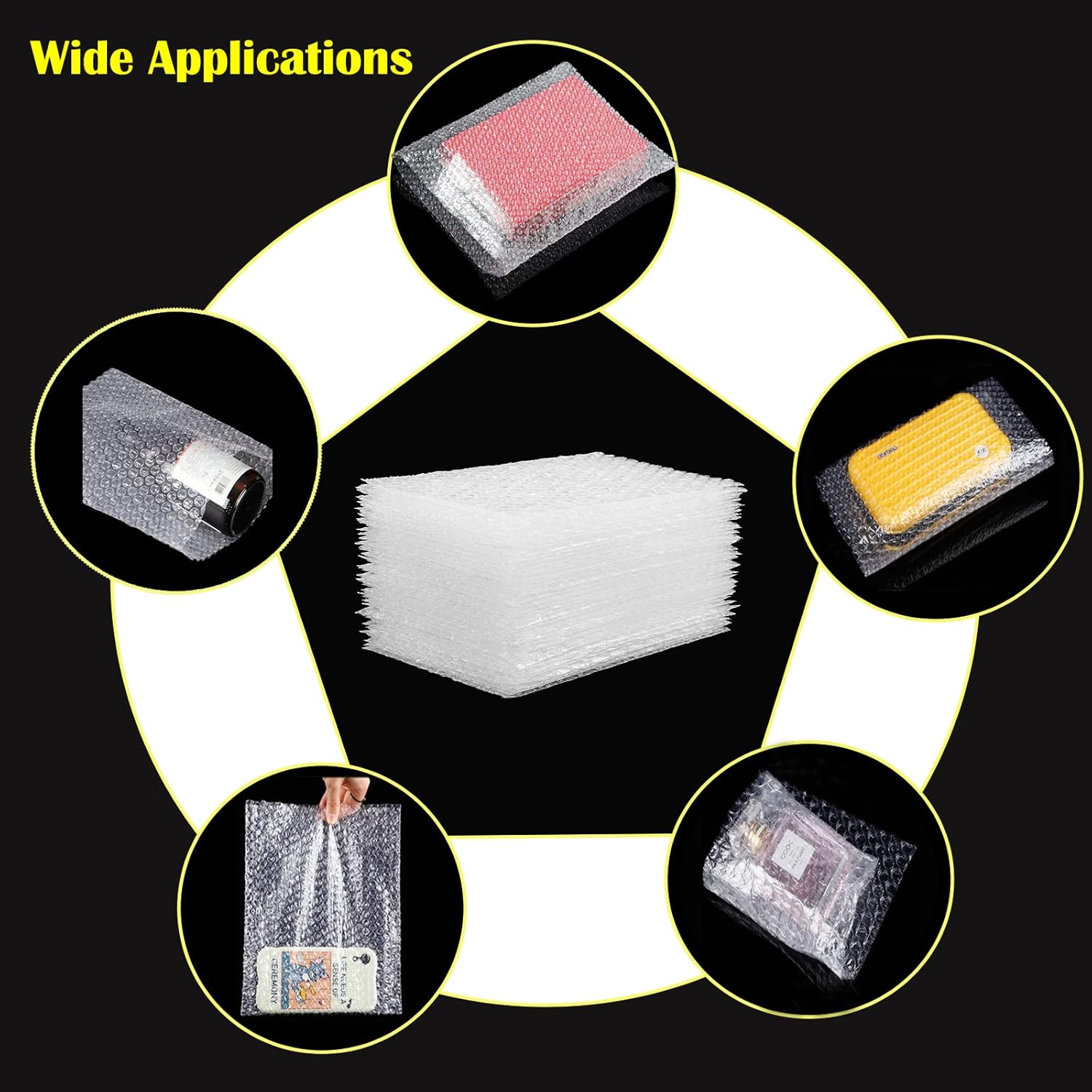 50PCS 8x10 Inch Bubble Pouch Wraps, Clear Bubble Out Bags for Packing, Double Walled Shockproof Foam Cushioning Bags for Moving and Shipping Fragile Item