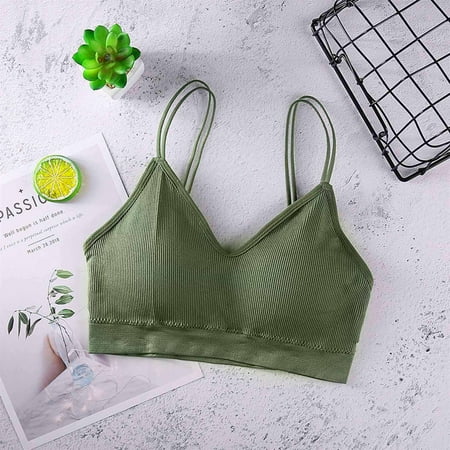 

Tawop Womens Sports Bras Padded Sport Women S Stretch Top Green Free Size