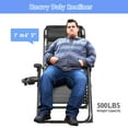 thumbnail image 4 of Patiojoy Oversized Zero Gravity Lounge Chair Folding Recliner w/ Cup Holder & Pillow, Black, 4 of 9