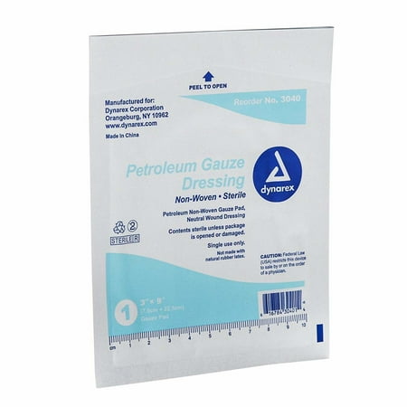 Kemp USA 3" x 9" Petroleum Gauze Dressing - 50 Per Pack