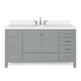 thumbnail image 2 of Ariel Cambridge 61 In. Oval Sink Vanity With White Quartz Countertop In Grey, 2 of 10