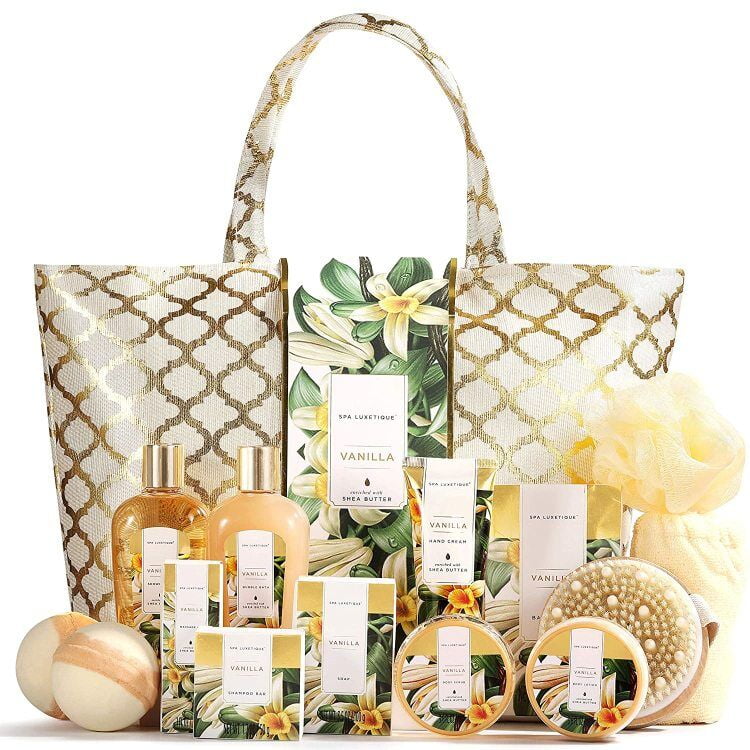Spa Gift Basket for Women, Luxury 15 Pcs Vanilla Bath Gift