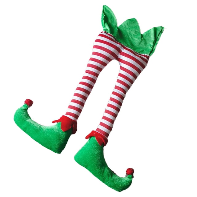 Yuarrent Elf Legs Christmas Tree Decoration Plush Santa New Claus Decor Door Xmas Home Year Navidad for Lawn Yard Patio Kits de decoración para fiestas