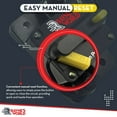 thumbnail image 3 of Rayne's World 300 Amp 12V-48V DC Waterproof Yellow Circuit Breaker Manual Reset - Car Stereo, RV, Solar Power, Automotive, Marine, Trolling Motor, 3 of 7