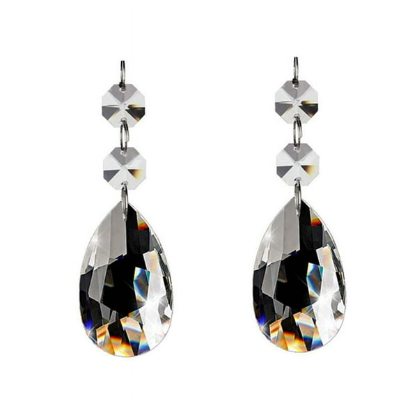 40Pcs Chandelier Crystals,Clear Teardrop Crystal Chandelier Pendants Parts Beads,Hanging Crystals(50mm/38mm,Clear)