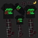 thumbnail image 2 of Pijama familiar a juego de Navidad, luminoso, brillante, con mi tubo, negro, corto, 2 of 3