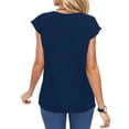 thumbnail image 4 of UVN Summer Shirts for Women V Neck Cap Sleeve Blouses Business Casual Womens Work Tops, 4 of 8