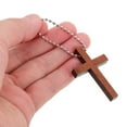 thumbnail image 3 of 20 colgantes de cruz pequeños de madera para llaveros, 3 of 7