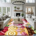 thumbnail image 4 of Area Rug for Living Room, Sweet Shop Words Non-Slip Indoor Large Carpet for Bedroom/Dining Room, Candyland Colorful Lollipop Potatoes Washable Low-Profile Rectangle Floor Runner Rugs - 5 x 7 Ft, 4 of 7