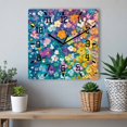 thumbnail image 6 of Colorful Spring Floral Wooden Wall Clock Silent Non Ticking, Modern Oil Painting Abstract Art Square Wall Clocks Battery Operated, Decor Clock for Home Office, Living Room, Kitchen, 12 Inch, 6 of 9