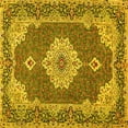 thumbnail image 1 of Ahgly Company Indoor Square Medallion Yellow Traditional Area Rugs, 7' Square, 1 of 4
