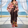thumbnail image 2 of Lovzfmll Women's Floral Print Maxi Dress with Batwing Sleeves, V-Neck Beach Cover Up & Caftan for Resort Vacation, Lightweight & Flowy, 2 of 7
