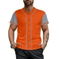 thumbnail image 2 of Baseball Short Sleeve Button Down Team Orange Jersey Baseball Team Sport Uniforms for Men, 2 of 5