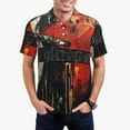 thumbnail image 2 of Salouo Abstract Skull Guitar Art for Men's Short Sleeve Polo Shirts,Polo Shirts for Men Performance Short Sleeve Golf Shirt Athletic Casual Collared T-Shirt-Large, 2 of 8