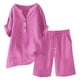 thumbnail image 4 of Conjunto de 2 piezas para mujer: blusa de pierna ancha y pantalones elásticos, cuello en V, ropa informal para el día a día, para todas las estaciones, tallas S/XXXXXL, 4 of 6