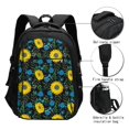 thumbnail image 3 of Fotbe Sunflowers And Blue Flower Mochila con Estampado y Puerto USB para Hombre y Mujer, Mochila Antirrobo, Mochila de Viaje, Mochila Escolar, Mochila Universitaria, 3 of 7