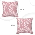 thumbnail image 3 of Square Throw Pillow Covers with Core, Pink Leaf Texture Pattern Pillows for Sofa Beds, 16 x 16 inches Pink, 3 of 9