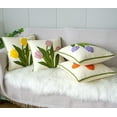 thumbnail image 4 of Tulip Flower Embroidered Throw Pillow Covers, Farmhouse Decorative Square Floral Cushion Covers, Lumbar Pillow for Sofa Living Room Bedroom Home Decor, 4 of 6