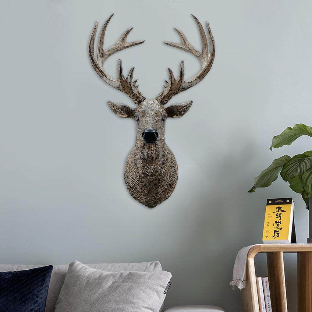 Tête De Cerf En Métal Suspendu – Décoration Murale Maison, Argenté