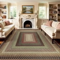 thumbnail image 4 of 6' x 9' Braided Jute Print Area Rug Washable Non-Slip Pet Friendly Carpet with Concentric Design, Stain Resistant for Living Room, Bedroom & Home Office, 4 of 9