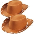 Bedwina Brown Felt Cowboy Hats for Kids Western Themed Cowboy Costume