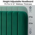 thumbnail image 3 of VECELO Twin Size Upholstered Beds, Modern Platform Bed Frame with Adjustable Headboard, Wooden Slats Support/No Box Spring Needed, Dark Green, 3 of 12