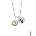 thumbnail image 2 of Delight Jewelry Silvertone Domed Music - Trombone Silvertone Script Initial Disc - Y - Charm Necklace, 20"+3", 2 of 4