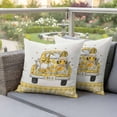 thumbnail image 4 of Honey Truck Pillow Covers 2 Pack Sweet Honey Bee Gnomes Floral Yellow Plaid Beige Pillowcase Waterproof Outdoor Throw Pillow Cover for Patio Garden Square Cushion 26”x26”, 4 of 9