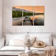 thumbnail image 2 of Elephant Stock Lake Ontario Dock At Sunset Wall Art - Horizontal Multi Panel Canvas - Living Room Wall Decor - Nature Multi Panel - Orange And Gray Decor - 45" x 28", 2 of 8