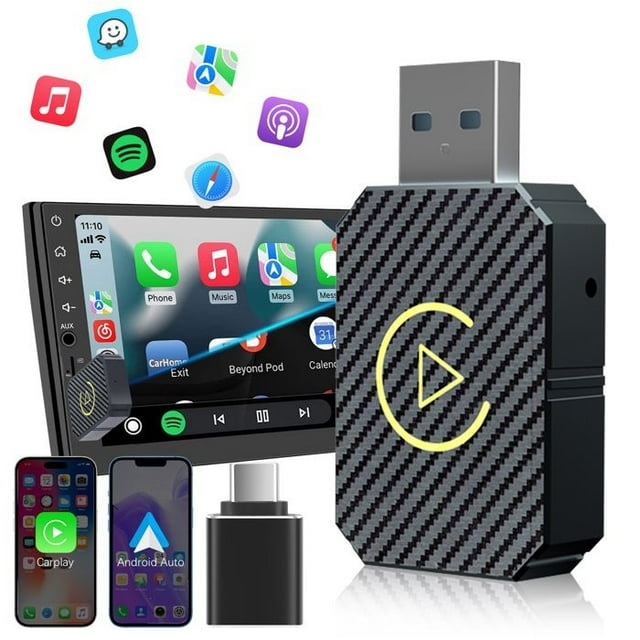 TTLIFE 2 in 1 Wireless CarPlay and Android Auto Dongle, Online Update with Wired to Wireless Adapter