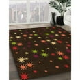 thumbnail image 2 of Ahgly Company Indoor Square Patterned Black Bean Brown Area Rugs, 4' Square, 2 of 6