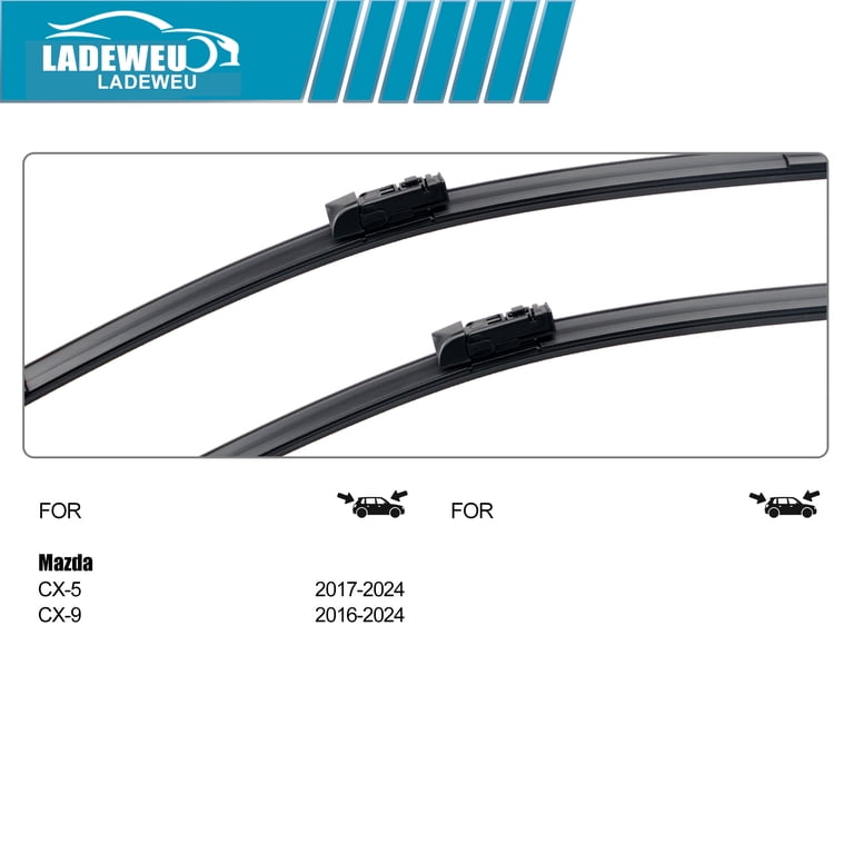 Complete Wiper Blade Set For Mazda CX-5 (2018-2021) & CX-9 (2017-2021) – 24"+18"+14"