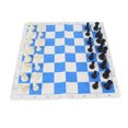 thumbnail image 1 of JUEGO DE AJEDREZ DE MESA, CUADRÍCULA BLANCA AZUL DE 95 MM REY ATRURA BOLSA DE ALMACENAMIENTO DE LA CREMALLERA PU PU DE CUERO PAD, AJEDREZ DE PLÁSTICO PARA CORTENIMENTO DIARIO, 1 of 7