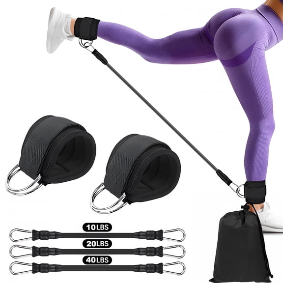 BESTSKY Ankle Resistance Bands with Cuffs for Women Adjustable Booty Workout Equipment for Legs, Hip Thrust & Butt Lift Training Heavy Duty Fitness Bands for Kickbacks, Glute Activation