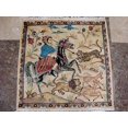 thumbnail image 1 of Hunting King Lion Deer Tiger Horse Hand Knotted Wool Silk Square Rug Carpet (3 x 3)', 1 of 6