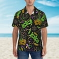 thumbnail image 4 of Balery Carnival Mardi Gras3 Print Men's Hawaiian Shirts Short Sleeve Beach Shirt Relaxed Fit Vacation Button Down Shirts-3X-Large, 4 of 9