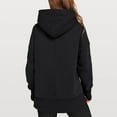 thumbnail image 4 of Oversized Hoodies for Women Fleece Side Slit Hooded Sweatshirts Thumbhole Long Sleeve Sweatshirts Cozy Pullover Shirts Black XL, 4 of 6