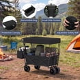thumbnail image 2 of Gymax Collapsible Wagon w/Removable Canopy Adjustable Handles Detachable Storage Bag Black, 2 of 10
