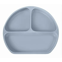 Octopod® Silicone Suction Triangle Plate for Babies and Toddlers – BPA-Free, Non-Slip Divided Plate for Baby-Led Weaning, Self-Feeding, and Mess-Free Mealtime (Grey)