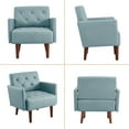 thumbnail image 4 of SZLIZCCC Faux Leather Accent Chair Modern PU Armchair, Retro Tufted Upholstered Arm Chair for Office, 4 of 8