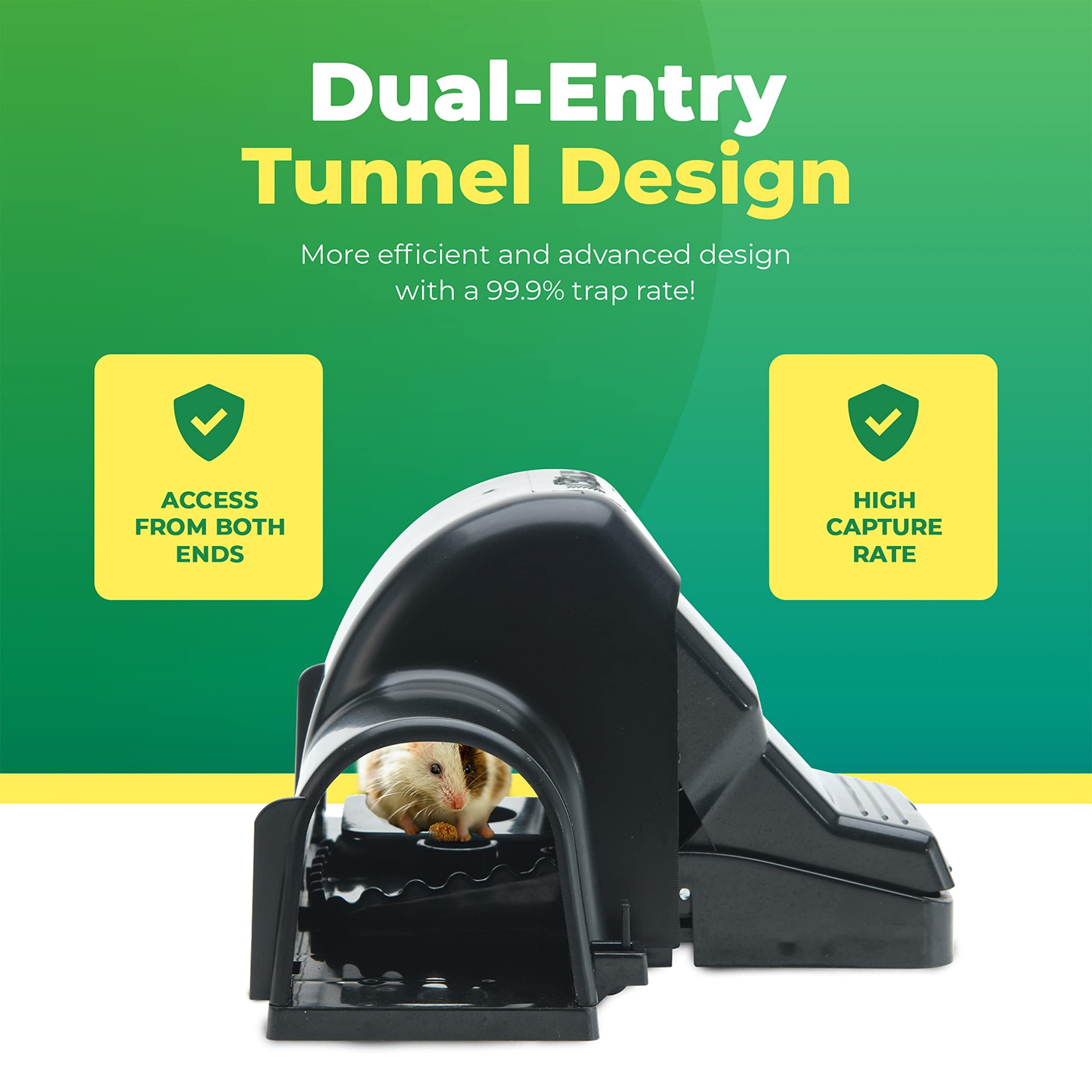 Rat Traps Indoor and Outdoor - 4 Pack Dual-Entry Large Rat Trap Outdoor and Indoor for Home, Garden and Restaurant with 99.9% Trap Rate  Easy to Use Rodent Traps with Safe Hands Free Design - UCatch