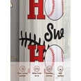 thumbnail image 6 of White Red Baseball Sheer Curtains 84 Inch Length 2 Panels Set - Light Filtering Window Treatments, Modern Art Funny Words Rod Pocket Semi Curtains for Living Room/Bedroom/Kitchen Décor, 104"W x 84"L, 6 of 7