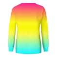 thumbnail image 5 of UTSJKR Women's Ombre Sweatshirts Gradient Color Shirts Crew Neck Tops Casual Comfy Loose Fit Blouse Fashion Fall Basic Long Sleeve Sweatshirts 2024 Trendy Yellow XXL, 5 of 6